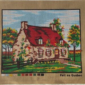 Rustic Red Roof Cottage Needlepoint Kit